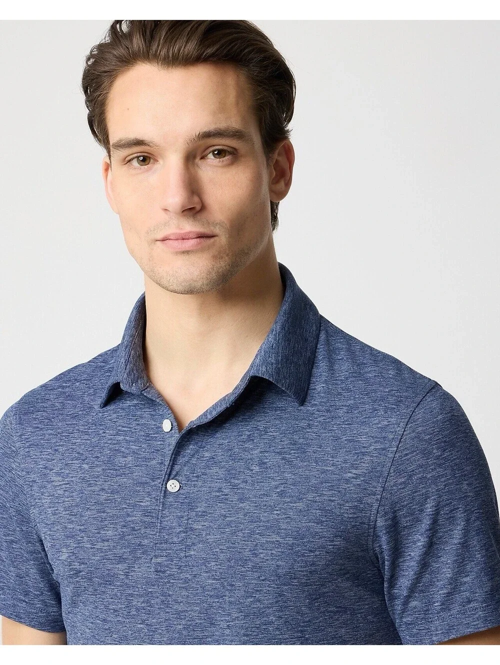 J.Crew Performance Polo Shirt Gray Heather Stretch Moisture Wicking Mens L